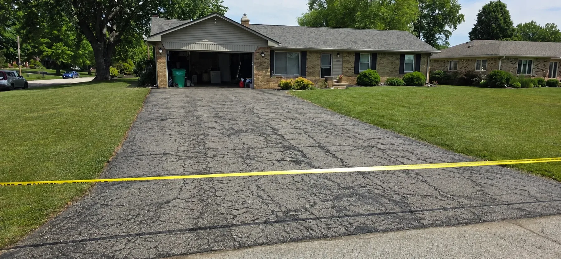 Sealcoating before, Residential driveway sealcoating, Indianapolis, IN